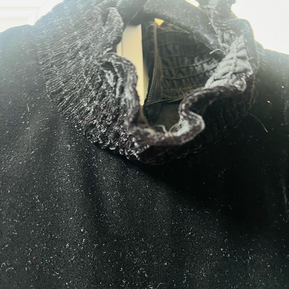 NWT Zara Black velvet Bishop Sleeve Mock Neck Cocktail Dress - Picture 4 of 8